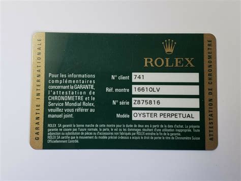 rolex warranty card check